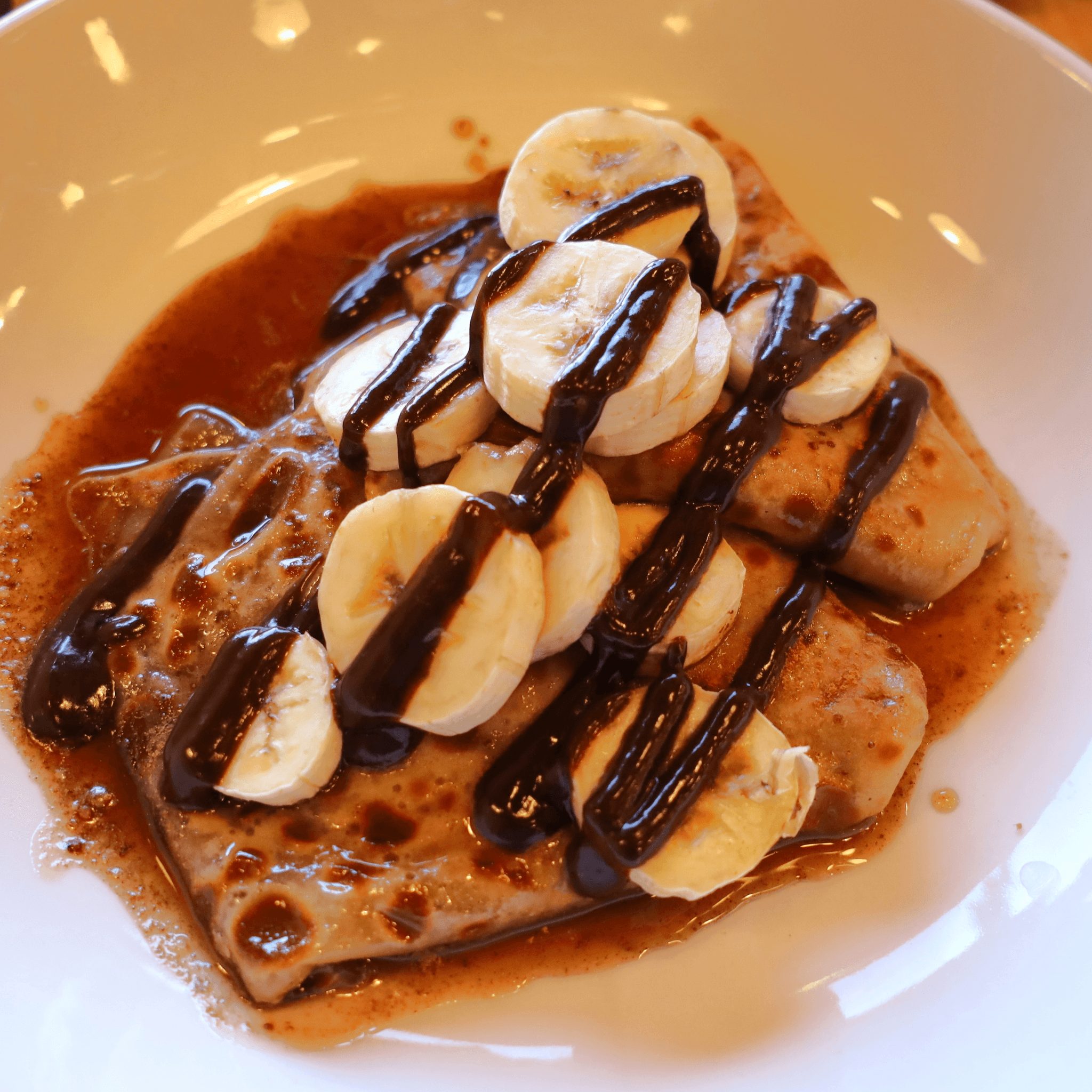 Bananas Foster Crepes.
