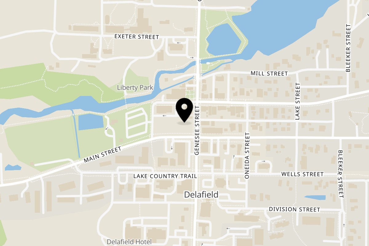 Map showing the location of Brunch. Brunch Delafield on 705 N Genesee St in Delafield